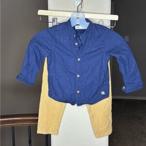 Zara Bundle Button Shirt and Pants Size 2-3 years Cotton Outfit